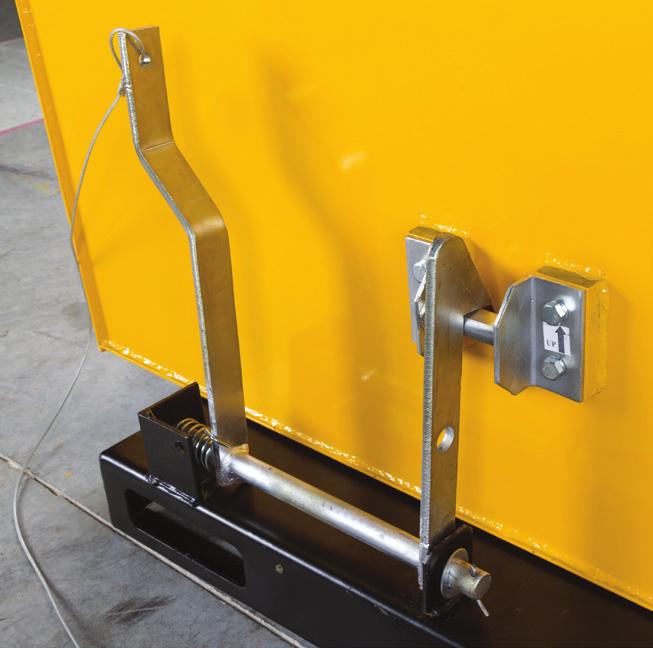 Align the hinge bracket on the chute between the