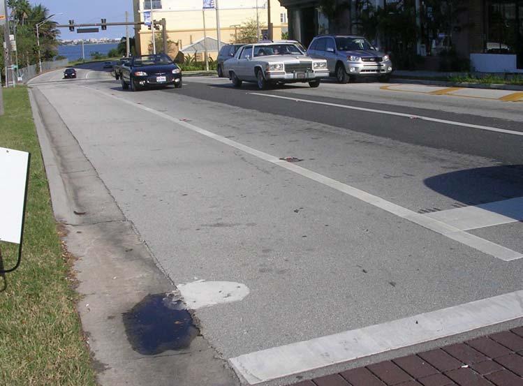 Given relatively high traffic volumes on Eau Gallie Boulevard and the impacts of on-street parking activity on the capacity of Eau Gallie Boulevard, widening the 8-foot lane and converting it into