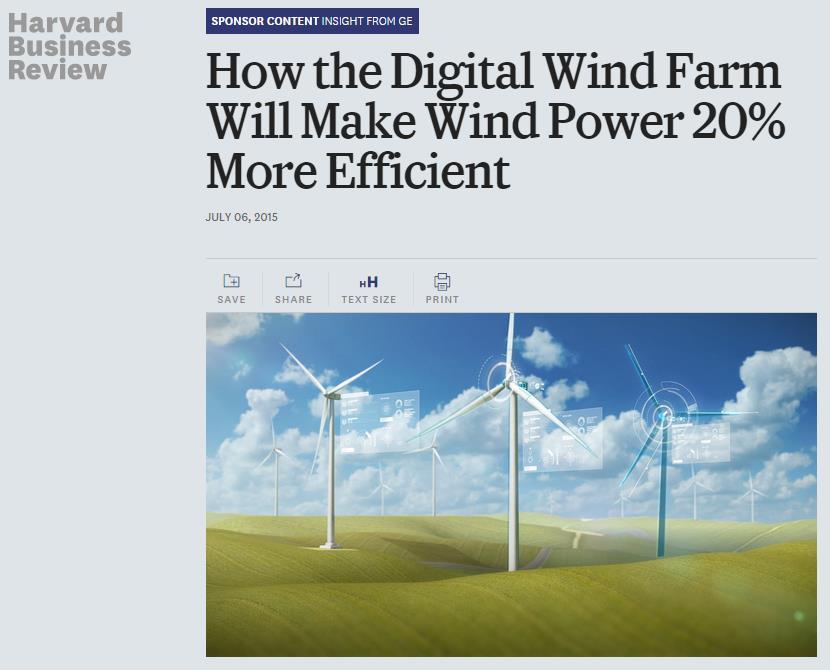 The Digital Wind Farm.. says Steve Bolze, president and CEO of GE Power & Water.