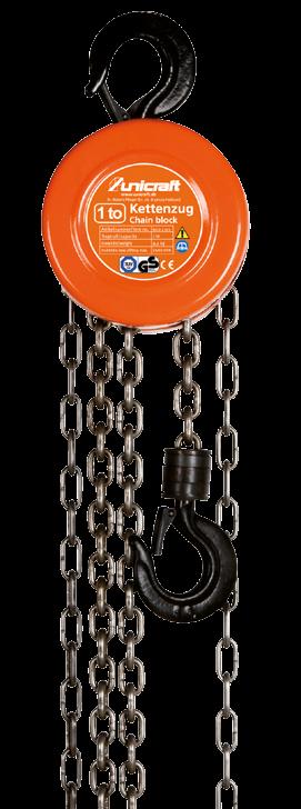 5 kg K Series Chain hoists Load-bearing capacity depending on model between 1 t and 10 t Robust steel sheet housing Closed safety design Easy to operate without applying force Single-, double-, or