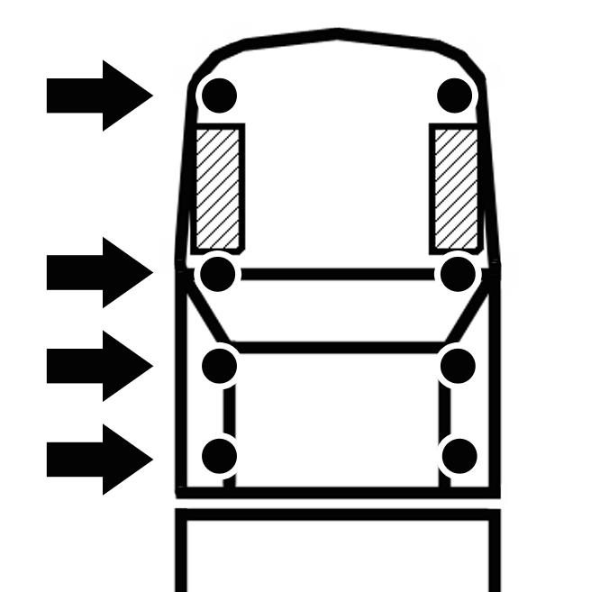Rear of Vehicle 1. Inspect fuel filler neck. Loosen clamps at joint(s) and extend fuel filler accordingly (approximately 2 for 2 lift, 3 for 3 lift).
