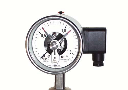 Differential pressure gauge with diaphragm and switch function,type series BG2 Features Differential pressure gauge with diaphragm and switch function Nominal range -40...0 mbar to -1.