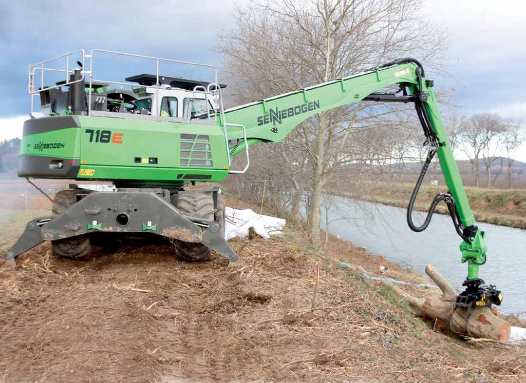 Good For The Environment. Easy On The Budget. SENNEBOGEN 718 E Series material handlers lead a new generation of machines that are both cost-saving and environmentally-friendly.