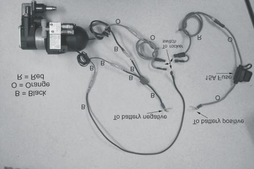 Figure 13 7. There are three wire leads coming from the switch manifold, red, orange and black. 8. Connect the red wire from the switch manifold to the orange wire with 15 amp fuse in-line. 9.