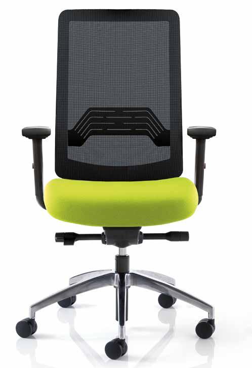 adjustable arm pad Height adjustable D armrests Large seat cushion designed with generous proportions for optimum
