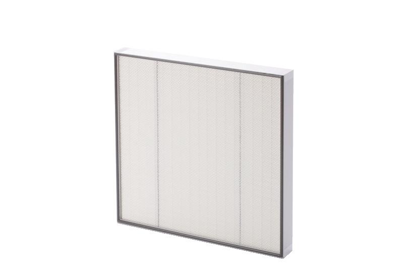 Filters Laminar flow filter, class H11 and H14 MATERIALS PART MATERIAL Specification Strong frame and construction with steel protection grid Filters available in classes H11, H14 Aluminium frame,