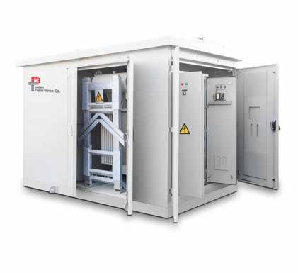 Prefabricated Compact Substation 53 General Features: Advantages > > Non-walk-in substations > > Heat Run Tested to class 10K of IEC 61330 > > Specially designed sand traps > > Contains three