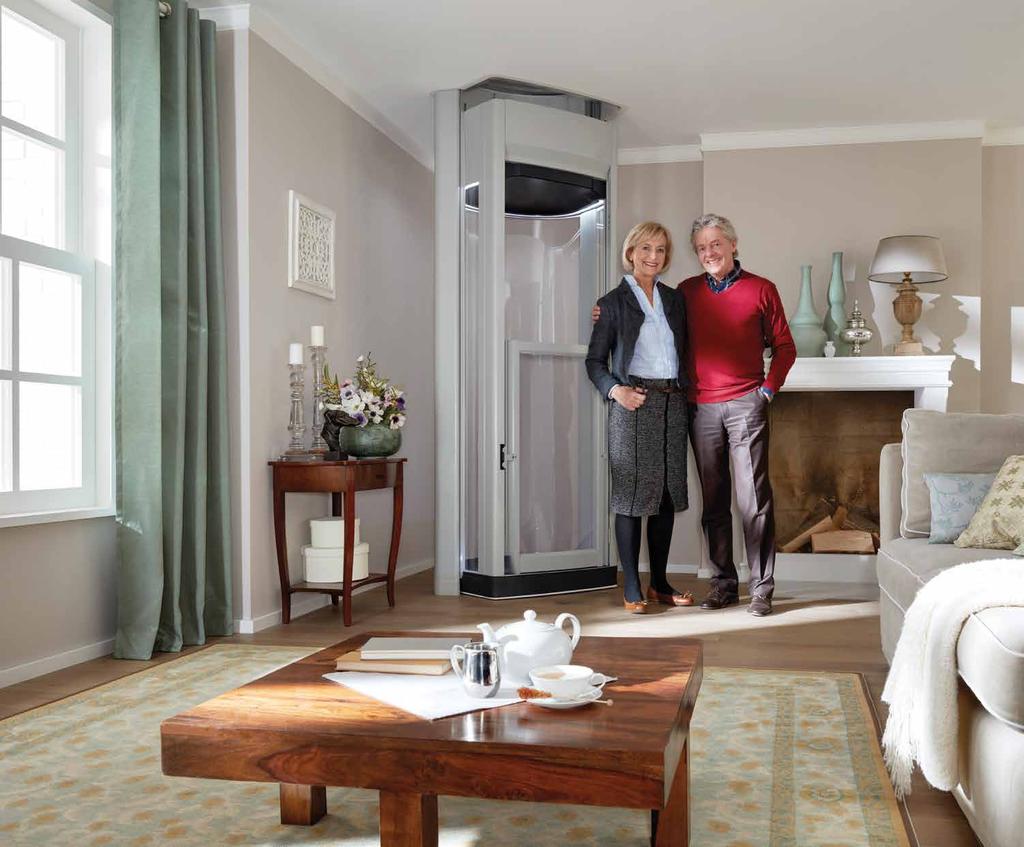 The Elegance A Compact and Luxurious Home Lift The Compact Elegance through-floor Home Lift is designed to make it easier for you to move around the house.