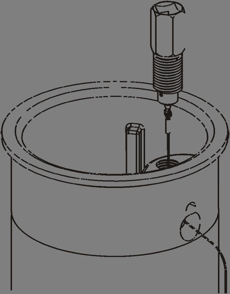 With the float in the down position (as shown in Figure 3T) align loop in cable with rivet and top hole in float bracket.