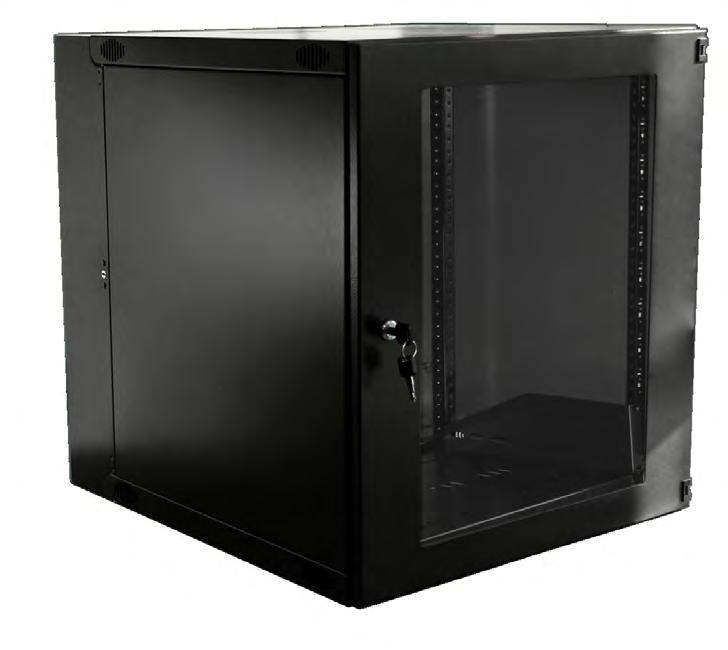 10 Cabinets Double Section Wall Mount Cabinets Compliance ANSI/EIA RS-310D IEC60297-2 DIN41194; Part 1 DIN41494; Part 7 Construction Fully welded, black powder-coated cold rolled steel Loading