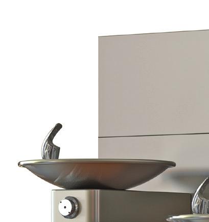 model with1920 ADA Compliant Chilled Dual Wall-Mount Fountain and Bottle Filler FEATUES & BENEFITS CONSTUCTION 18-gauge Type 304 stainless steel swirl design bowl, 14-gauge Type 304 stainless steel