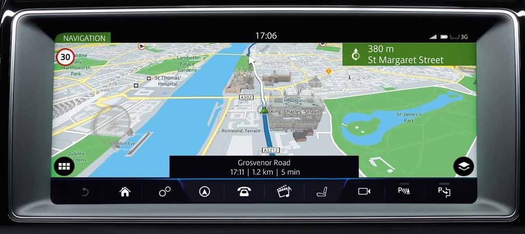 10.2 INCH TOUCH-SCREEN SHOWN AT ACTUAL SIZE Audio Navigation Guidance Display Multimedia Standard InControl Package Optional Connectivity Packages Standard: Meridian Digital Sound System (380W)