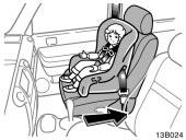 13A061 Move seat fully back A forward facing child restraint system should be allowed to be installed on the front passenger seat only when it is unavoidable.