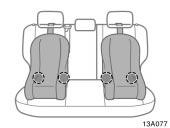 Installation with child restraint lower anchorages 13A077 The lower anchorages for the child restraint system interfaced with