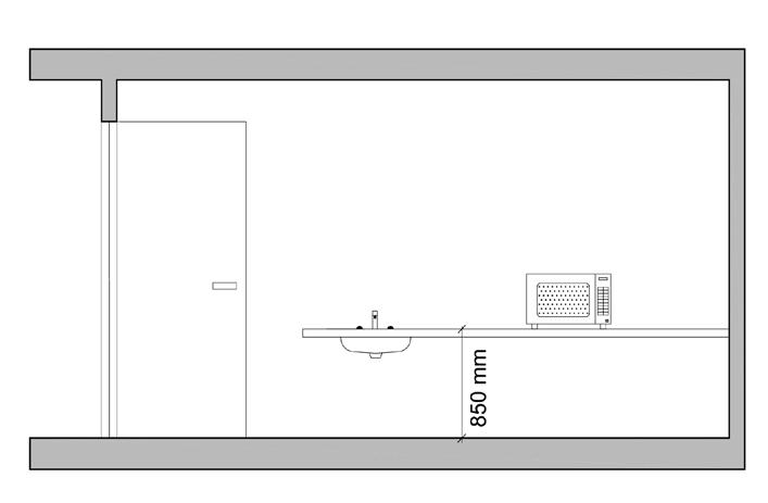 Figure 51. Example of dual feeding room - front view 5.23. Ablution areas At least one accessible ablution unit shall be available in each ablution room.