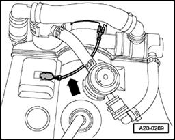 Page 5 of 49 20-10 Fig. 1 Ground connection installation position - Route Ground connection -arrow-, as shown in illustration.