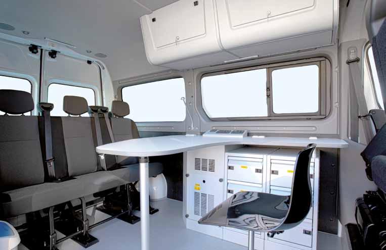 Depending on the size of the vehicle, between 1 and 3 seats can be fully operational.