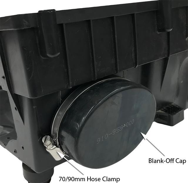 36 Install the air inlet blank-off cap (item 18) over the air cleaner inlet snout, with the blank-off cap correctly installed secure with a 70/90mm hose clamp (item 19), ensure