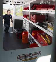 DEEPER SHELVING BRITE WHITE POWDER-COAT CUSTOMIZED BULKHEAD OPTIONS SPECIALTY STORAGE & ACCESSORIES EASY TO CUSTOMIZE WEATHER GUARD Van Solutions are ready