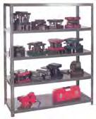 Extra Heavy-Duty Shelving Designed to hold the heaviest loads Clear access on all four sides Excellent for storage of dies, fixtures, jigs or any heavy material Formed angle 2" x 2" uprights are