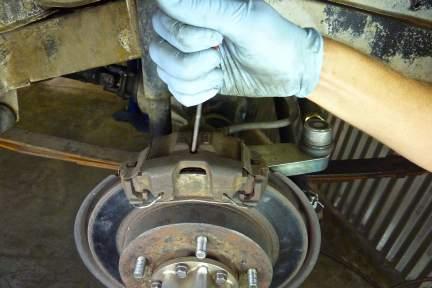 Removing the Disc Brake Components Step 3 Place a standard