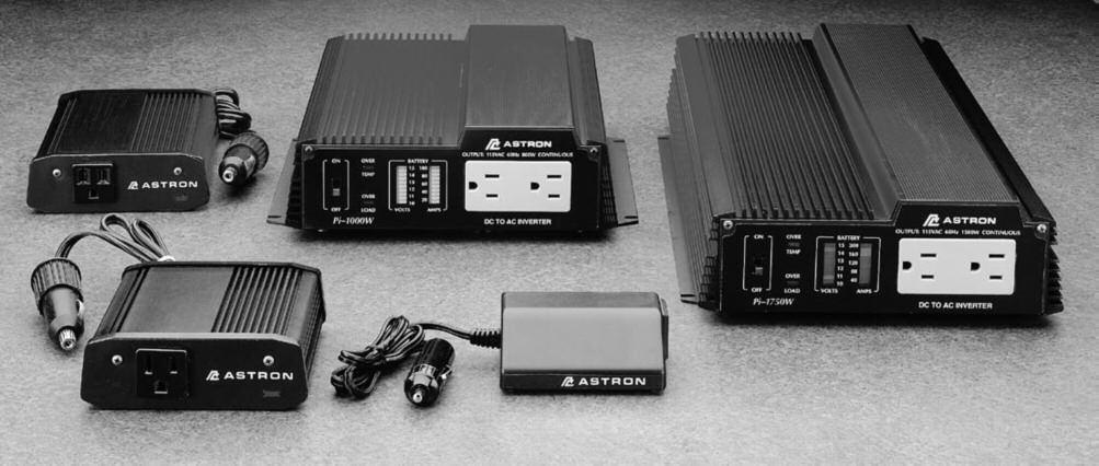 Astron DC/AC Power Inverters...POWER ON WITH ASTRON DC TO AC POWER INVERTERS... Operate the following equipment from any 1vdc source including Cars, Trucks, Boats and RV's etc.