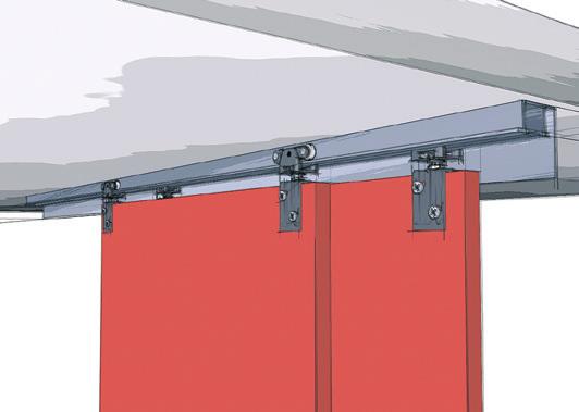 Sliding Door Hardware with Fascia Top Line Grant 73-034 up to 150 lbs/door (68 kg/door), double track with fascia, for door thickness w (19 mm), side mount, adjustable Top Line Grant 73-034 A medium