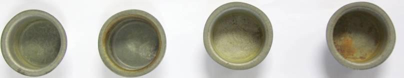 RESULTS CUPS WITH BIO-DIESEL FUELS Observations at 12 weeks - Steel 5 Hot Dipped Tin-Zinc: Pre-cleaned cups B20 SME