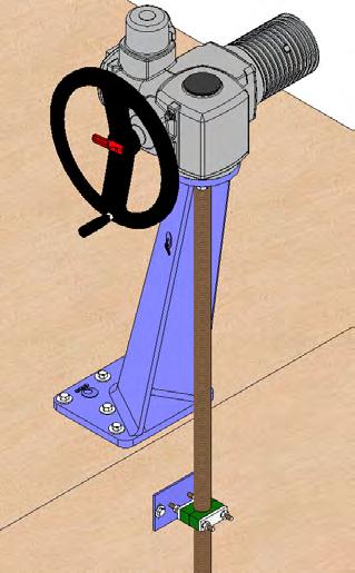 A floor stand is normally installed to support the actuator. The definition variables are as follows: Fig. 11 H1: Distance from the valve s shaft to the base of the stand.