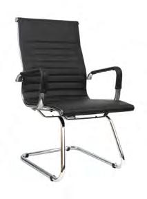 white padded bonded leather seat and backrest Rated for 250Ib weight capacity Heavy duty