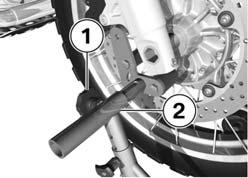 z Maintenance Align two mounts 2 so that front forks rest securely on them. Tighten adjusting screws 1.