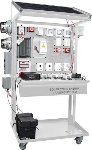The Solar/Wind Energy Training System includes everything required to function as a stand-alone, hands-on learning workstation: Instructor Guide, Student Guide, training modules with fault insertion,