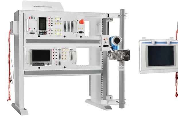 Process Control Dual-Sided Instrumentation Workstation Shown with optional models (PID Controller, Recorder, Transmitter, e-stop) Shown with optional models (CompactLogix PLC, HMI, Transmitter) The