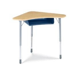 ZUMA Series Desks ZBOOMBBM Adjustable-height desk with plastic open-front book box. 28" x 28" FRW hard plastic work surface. Used to create groups of four.