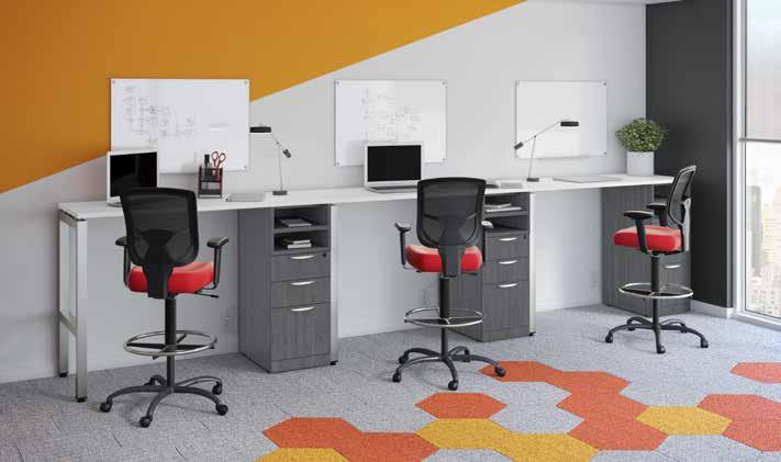 4-Person Standing Height Benching Workstation: