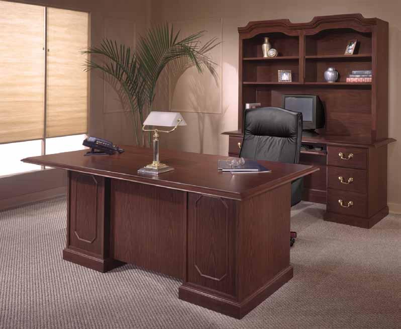 Andover Collection Features thermally fused laminate with Top Guard Finish 7462 36 Executive Desk 1 Box and 1 Locking File Drawer Per Pedestal Letter and Legal Filing 72"W x 36"D x 30"H List: 1,348.