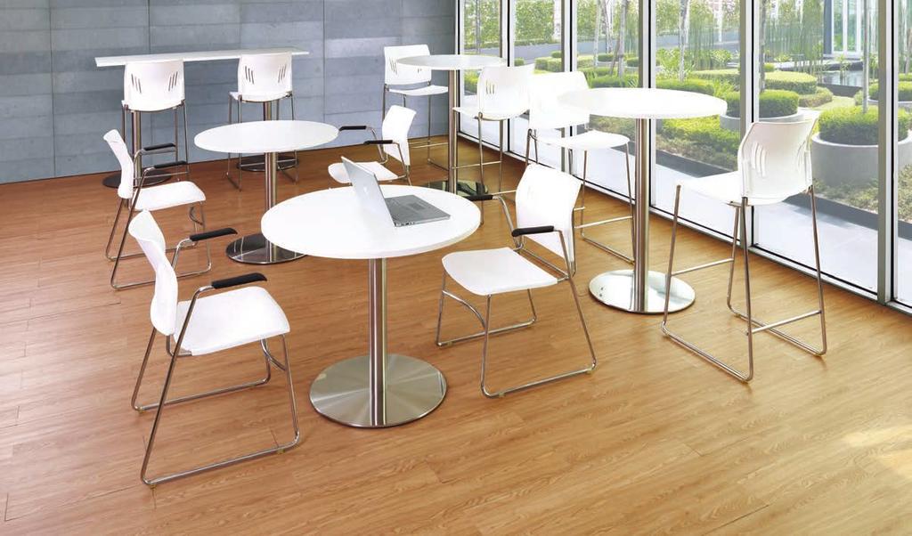 MEETING TABLES Tela seating (see page 54) Classic Conference Table with Black Metal Base* Classic Top Beveled Round