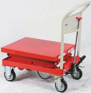 (JI standard) Major features of the HLH eries Hydraulic cylinder wivel casters with brakes Foot pedal for easy height adjustment Overloading preventi device * pringback mechanism in the release