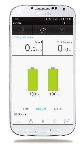 An overview of the functions Dashboard with driving information. Cruise control function.