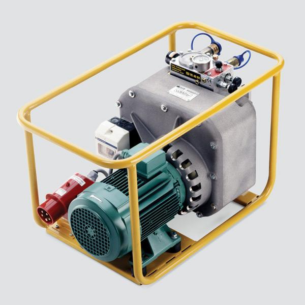 Dimension cable feeder 1170x380x700, small for fixing in trenches, shafts or cable trays. Dimension hydr. power pack 770x480x500, weight 65. C-D Load device Hydr.