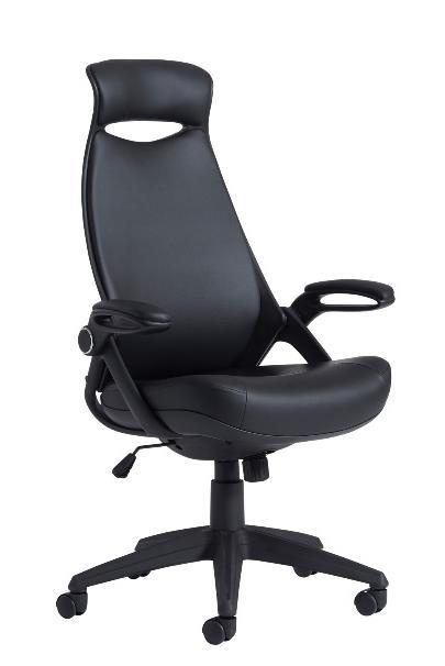 CHAIR RH-TOUCAN-L 119 BLACK LEATHER FACED EXEC CHAIR