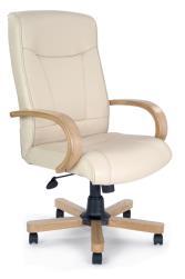 HIGH BACK EXEC CHAIR WITH LIGHT WOOD EFFECT ARMS AND