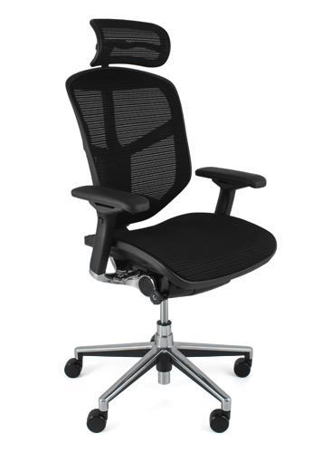 ULTIMATE EXEC CHAIR MAGIC JE 369+VAT BLACK MESH EXEC CHAIR WITH HEADREST Adjustments: BACK HEIGHT Raise or lower to support the lumbar (lower back) region of your spine.