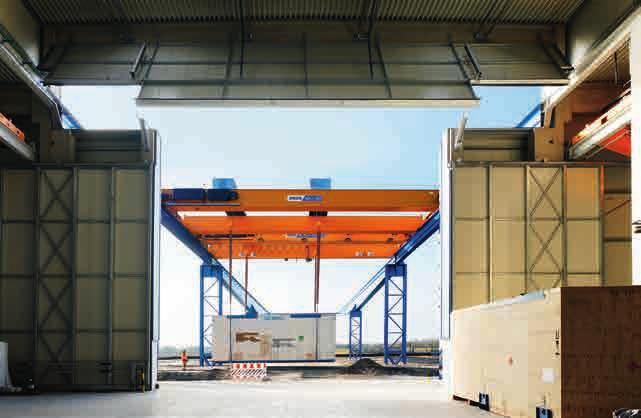 The higher position of the crane bridge with a lowered trolley may be a decisive advantage, for