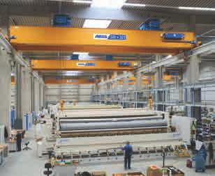 ABUS single girder travelling cranes ensure efficient material handling even where very little space is available in