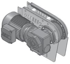 Standard attached gear motors are with SEW motor size 0.25kW, 0.37kW & 0.55kW. SMDD-A85-0R represents direct drive without motor.