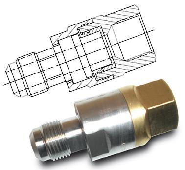 B290 brass adapter, 1" male x 1/2" female (the use of 2 pcs, allow the installation of a 1" LNG liquide hose in the LNG