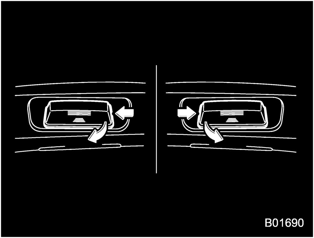 Apply a flat-head screwdriver to the light cover as shown in the illustration, and pry the light cover off from the rear gate trim. 2.