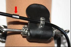 Step 31: Make note of the point on the cable housing located inside the upper
