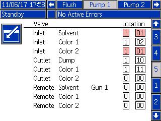 Setup Mode Screens If more than one valve is assigned a valid solenoid location, all instances of that location will be highlighted in red, and are considered invalid.